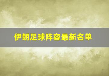 伊朗足球阵容最新名单