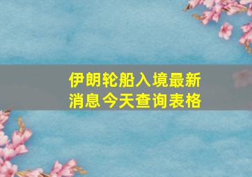 伊朗轮船入境最新消息今天查询表格