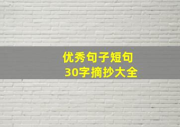 优秀句子短句30字摘抄大全