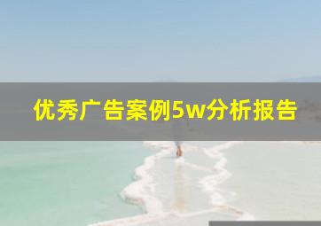 优秀广告案例5w分析报告