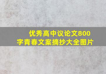 优秀高中议论文800字青春文案摘抄大全图片