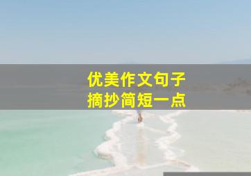 优美作文句子摘抄简短一点