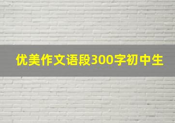 优美作文语段300字初中生