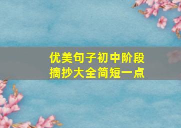 优美句子初中阶段摘抄大全简短一点