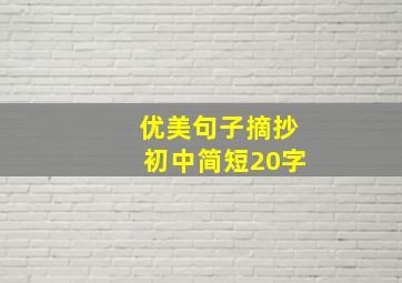 优美句子摘抄初中简短20字