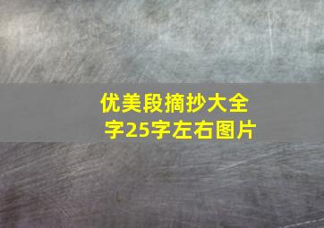 优美段摘抄大全字25字左右图片