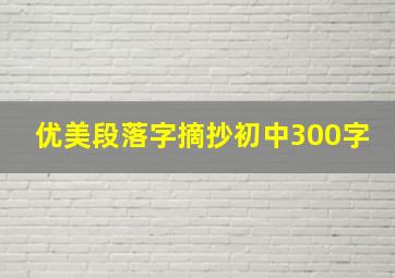 优美段落字摘抄初中300字