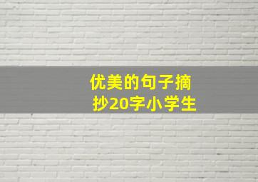 优美的句子摘抄20字小学生