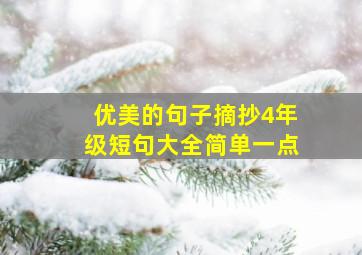 优美的句子摘抄4年级短句大全简单一点