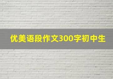 优美语段作文300字初中生