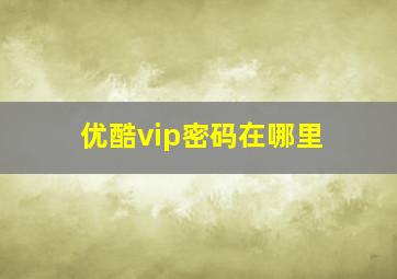 优酷vip密码在哪里