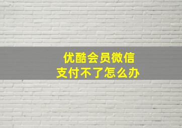 优酷会员微信支付不了怎么办