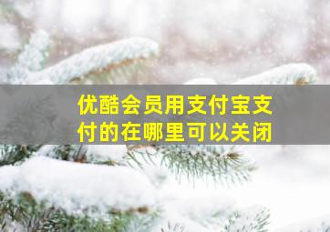 优酷会员用支付宝支付的在哪里可以关闭