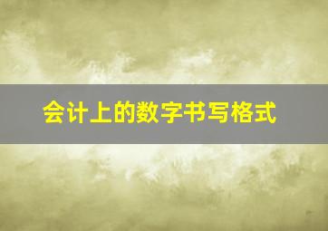 会计上的数字书写格式