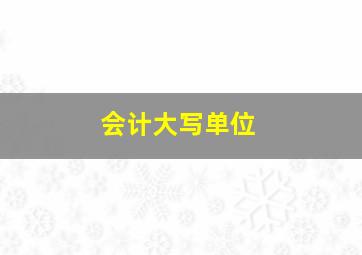 会计大写单位