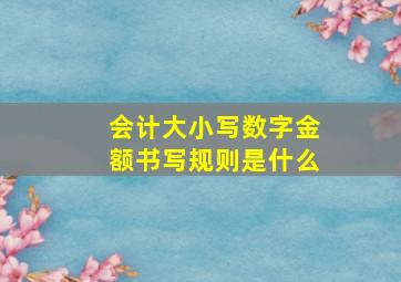 会计大小写数字金额书写规则是什么