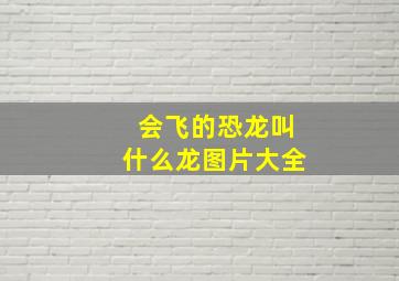 会飞的恐龙叫什么龙图片大全