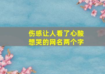 伤感让人看了心酸想哭的网名两个字