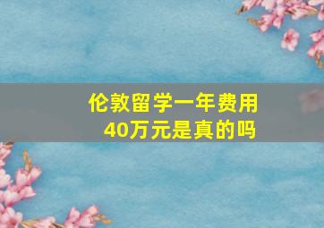 伦敦留学一年费用40万元是真的吗