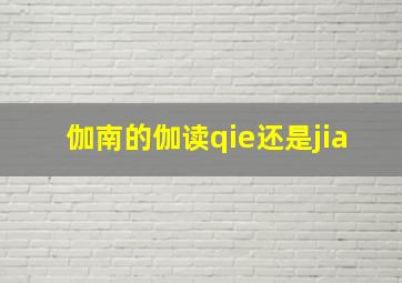 伽南的伽读qie还是jia