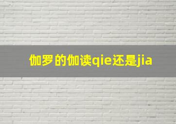 伽罗的伽读qie还是jia