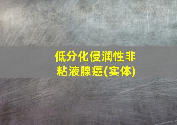 低分化侵润性非粘液腺癌(实体)