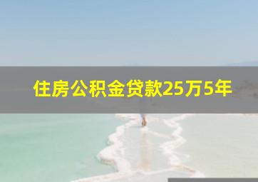 住房公积金贷款25万5年