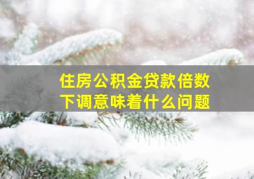 住房公积金贷款倍数下调意味着什么问题