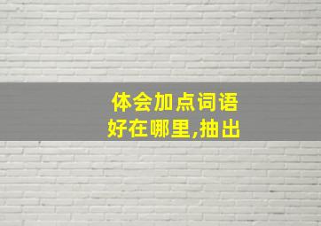 体会加点词语好在哪里,抽出