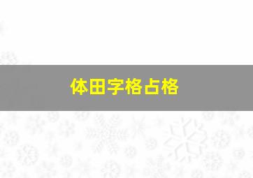 体田字格占格