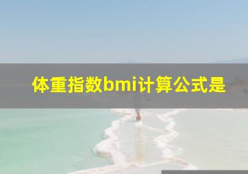 体重指数bmi计算公式是