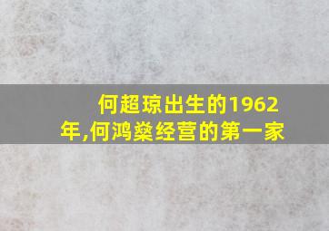 何超琼出生的1962年,何鸿燊经营的第一家