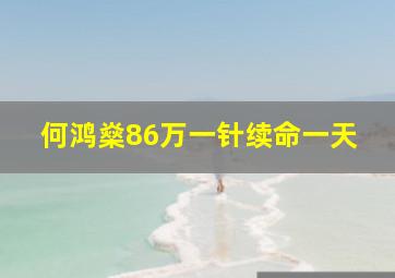 何鸿燊86万一针续命一天