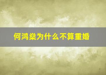 何鸿燊为什么不算重婚