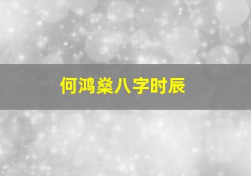 何鸿燊八字时辰