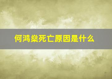 何鸿燊死亡原因是什么