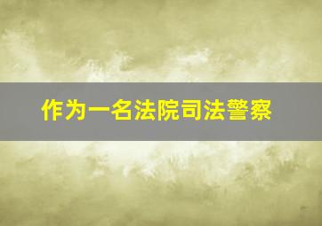 作为一名法院司法警察