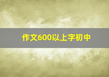 作文600以上字初中