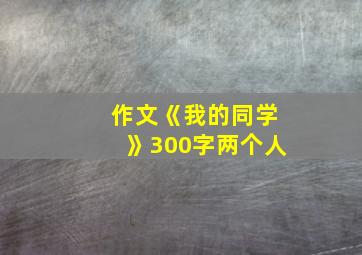 作文《我的同学》300字两个人