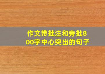 作文带批注和旁批800字中心突出的句子