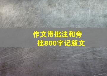 作文带批注和旁批800字记叙文