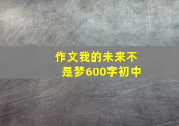 作文我的未来不是梦600字初中