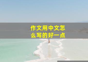 作文用中文怎么写的好一点