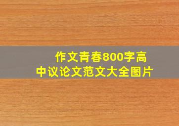 作文青春800字高中议论文范文大全图片