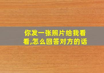 你发一张照片给我看看,怎么回答对方的话