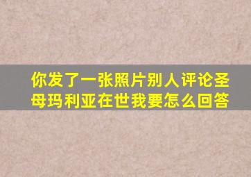 你发了一张照片别人评论圣母玛利亚在世我要怎么回答