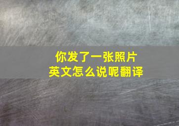 你发了一张照片英文怎么说呢翻译