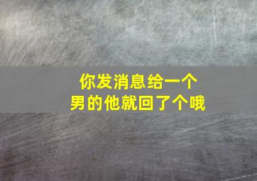 你发消息给一个男的他就回了个哦