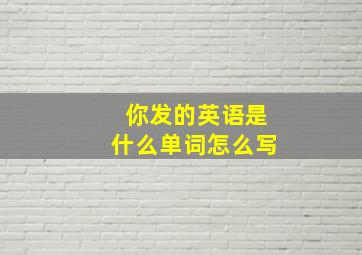 你发的英语是什么单词怎么写