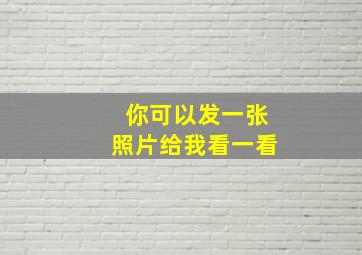 你可以发一张照片给我看一看